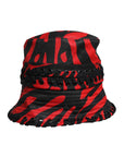 Dolce & Gabbana Black Red Stripe Polyester Wide Brim Bucket Hat