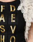 Dolce & Gabbana Black Fashion Devotion Embellish Mini Dress