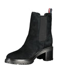 Tommy Hilfiger Black Leather Women Boot
