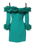 Dolce & Gabbana Green Lace Off Shoulder Sheath Mini Dress