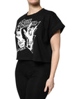 Dolce & Gabbana Black Cotton Printed Short Sleeves T-shirt