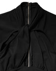 Dolce & Gabbana Black Long Sleeves Sheath Midi Dress