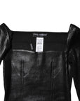 Dolce & Gabbana Black Viscose Long Sleeves Fitted Blouse Top