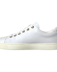 Dolce & Gabbana White Leather Gold Red Heart Sneakers Shoes