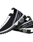 Dolce & Gabbana Black White Slip On Sorrento Sneakers Shoes