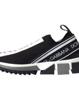 Dolce & Gabbana Black White Slip On Sorrento Sneakers Shoes