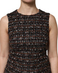 Dolce & Gabbana Multicolor Sleeveless Mini Tweed A-line Dress