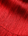 Dolce & Gabbana Red Silk Strapless Fringe Crop Tube Top
