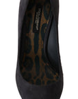 Dolce & Gabbana Gray Suede Leather Stiletto Shoes Heels