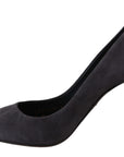 Dolce & Gabbana Gray Suede Leather Stiletto Shoes Heels