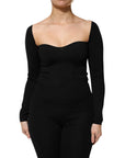 Dolce & Gabbana Black Viscose Long Sleeve Pullover Blouse Top