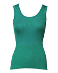 Dolce & Gabbana Green Silk Sleeveless Round Neck Tank Top