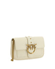 PINKO White Calf Leather Bos Taurus Shoulder Bag