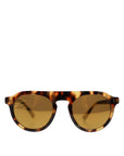 Dolce & Gabbana Brown Acetate Round Leopard Print Eyewear Sunglasses