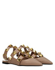 Valentino Garavani Pink Leather Flat Sandals