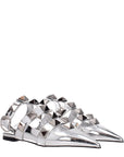 Valentino Garavani Gray Leather Flat Sandals
