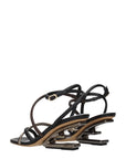 Fendi Multicolor Leather Flat Sandals