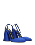 The Attico Blue Satin Platform Sandals