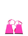 The Attico Pink Leather Stiletto Heel Sandals