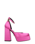 Versace Pink Satin Platform Pumps