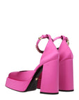 Versace Pink Satin Platform Pumps