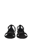 Max Mara Black Satin Flat Sandals