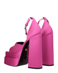 Versace Pink Satin Platform Sandals