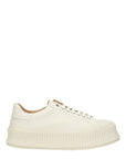 Jil Sander White Fabric Platform Sneakers