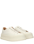Jil Sander White Fabric Platform Sneakers