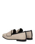 Max Mara Beige Fabric Slip-On Loafers