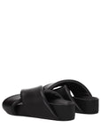 Jil Sander Black Leather Slippers