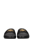 Versace Black Leather Slippers