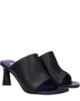 Stella McCartney Black Leather Stiletto Heel Sandals