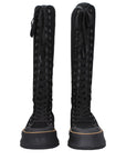 Max Mara Black Fabric Lace-Up Boots