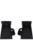 The Attico Black Leather Stiletto Heel Sandals