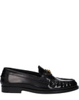 Versace Black Leather Slip-On Loafers