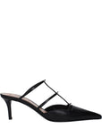 Valentino Garavani Black Leather Flat Sandals