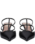 Valentino Garavani Black Leather Flat Sandals