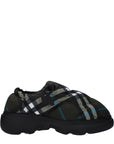 Burberry Green Fabric Slip-On Loafers