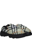 Burberry Green Fabric Slip-On Loafers