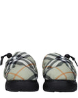Burberry Green Fabric Slip-On Loafers