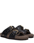 Valentino Garavani Black Leather Slippers