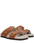 Valentino Garavani Brown Leather Slippers
