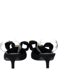 Versace Black Satin Flat Sandals