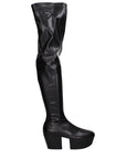 Prada Black Leather Over The Knee