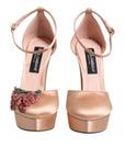 Dolce & Gabbana Pink Block Heels Ankle Strap Sandals Shoes