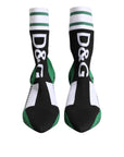 Dolce & Gabbana Green Stretch Sock Style Ankle Boots Shoes