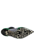 Dolce & Gabbana Green Stretch Sock Style Ankle Boots Shoes