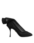 Dolce & Gabbana Black Silk Stretch Mesh Sock Boots Shoes
