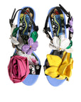 Dolce & Gabbana Multicolor Floral Crystal KEIRA Sandals Shoes
